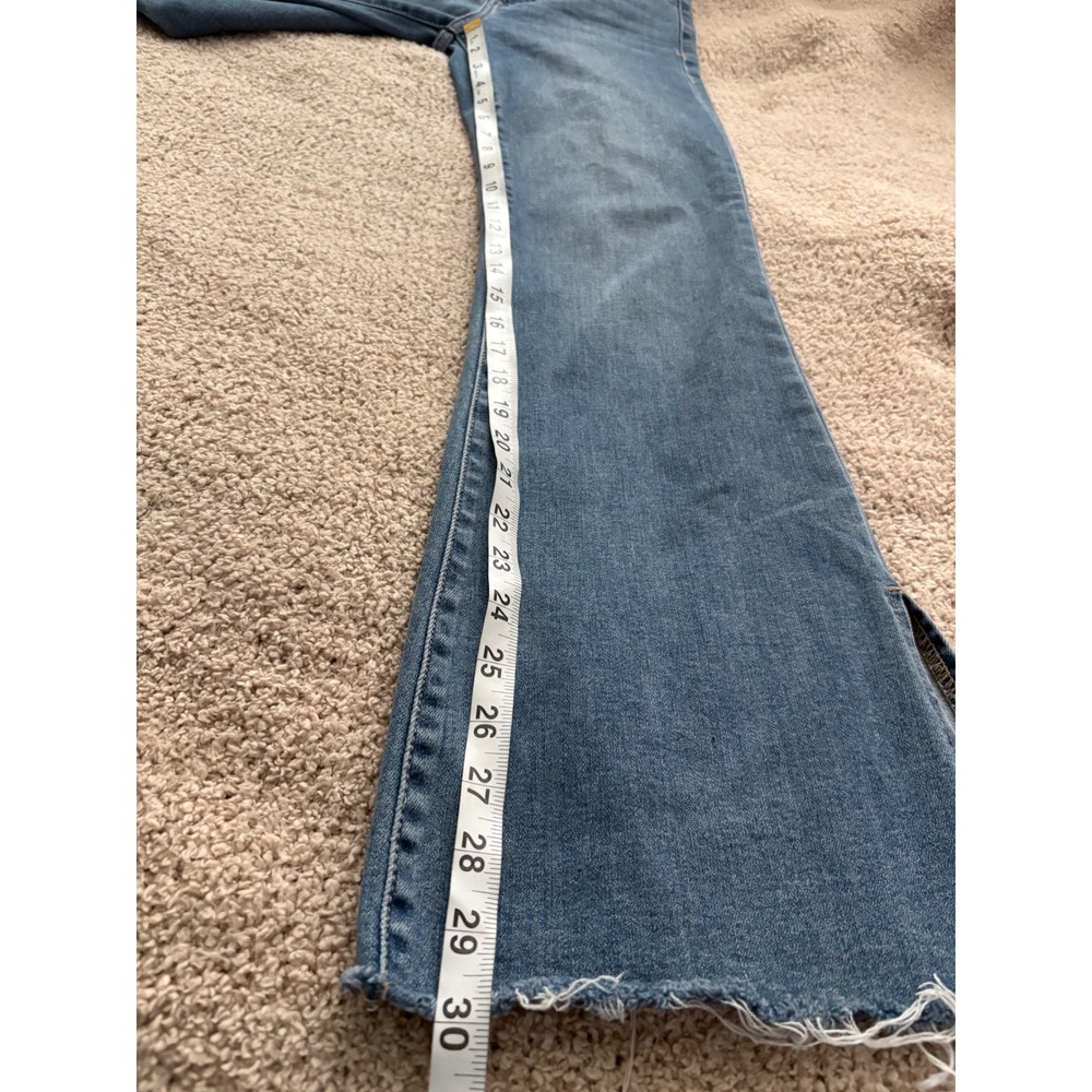 Hidden Los Angeles High Rise Flare Jeans Side Slit Raw Hem HD3148-MD Blue 28 - Picture 2 of 10